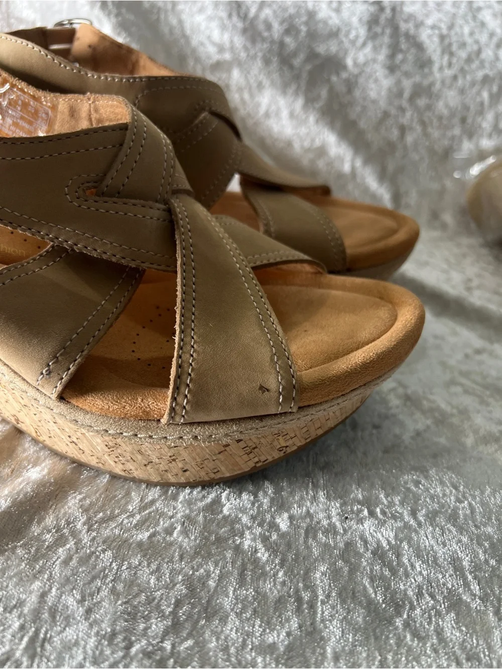 Clarks soft tan